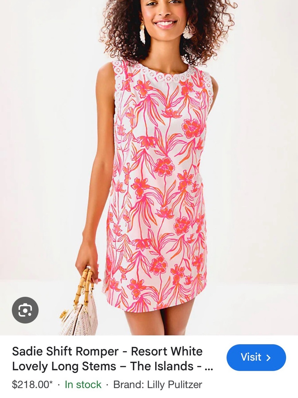Lilly Pulitzer Pink & Coral Floral Shift Romper